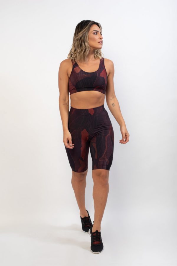 Bermuda Ciclista Wish - Red Leaves - Imagem 2