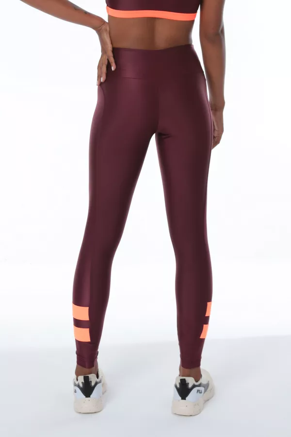 Legging Color Block - Barolo com Laranja - Imagem 4