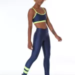 Legging Color Block - Marinho com Amarelo