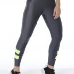 Legging Color Block - Cinza com Amarelo