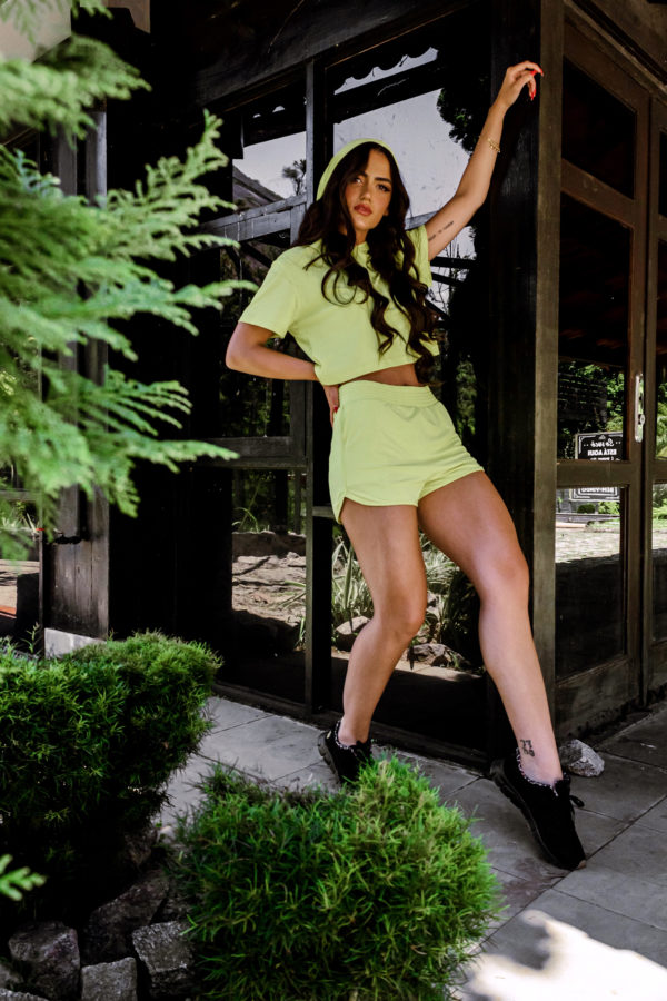 Cropped Drop com Capuz - Amarelo Cítrico - Imagem 3