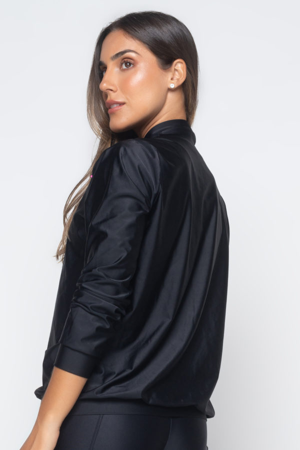 Jaqueta Bomber Neon Vibes - Preto com Rosa - Imagem 3