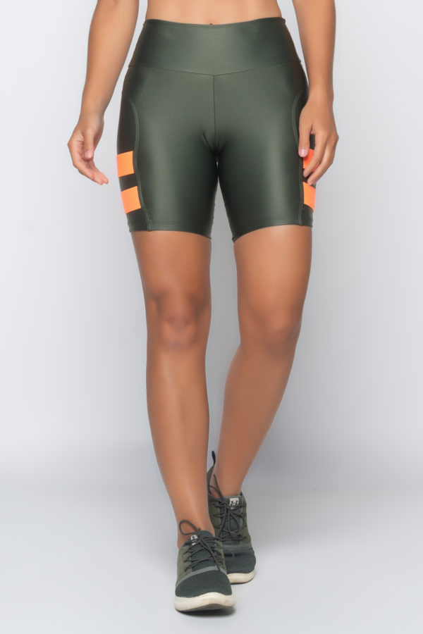 Bermuda Color Block - Croco com Laranja - Imagem 2