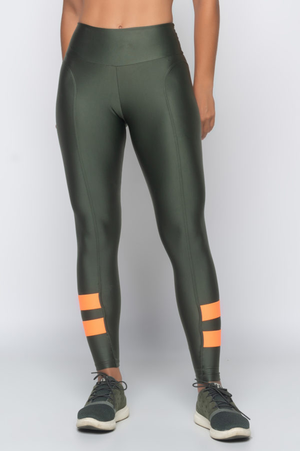 Legging Color Block - Croco com Laranja - Imagem 2