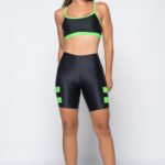 Bermuda Color Block - Preto com Verde