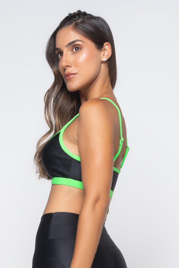 Top Color Block - Preto com Verde - Imagem 3