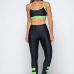 Legging Color Block - Preto com Verde
