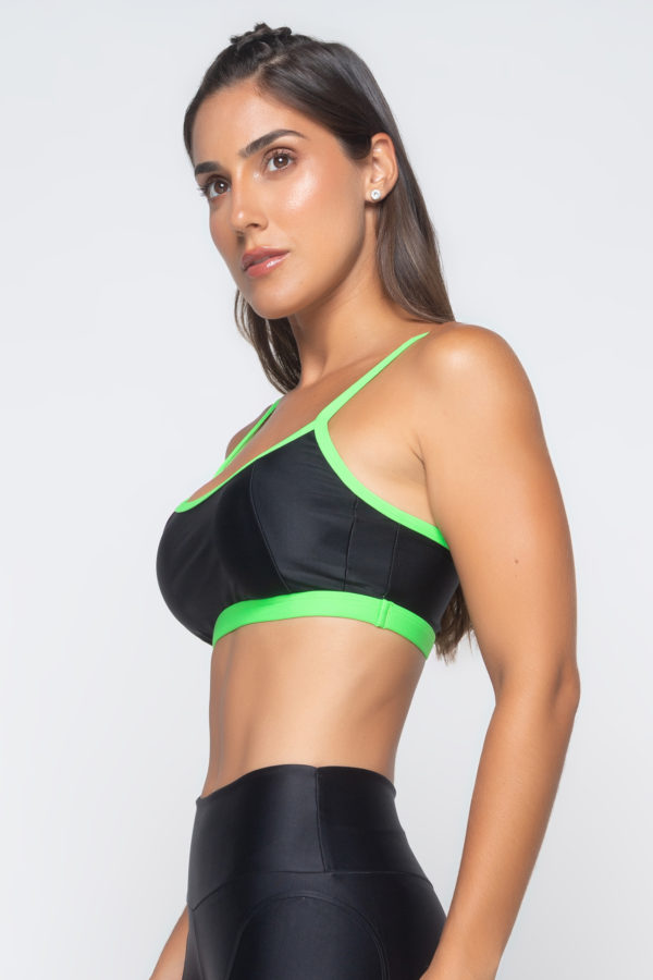 Top Color Block - Preto com Verde - Imagem 2