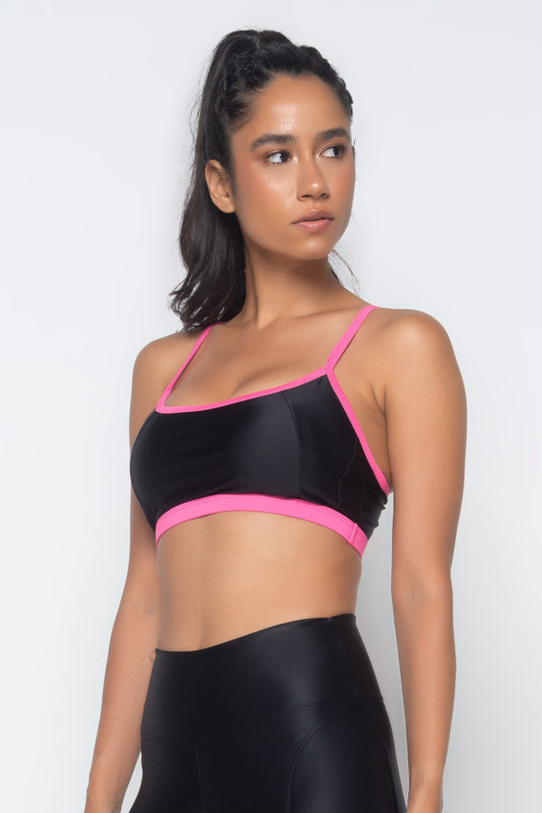 Top Color Block - Preto com Rosa - Imagem 2