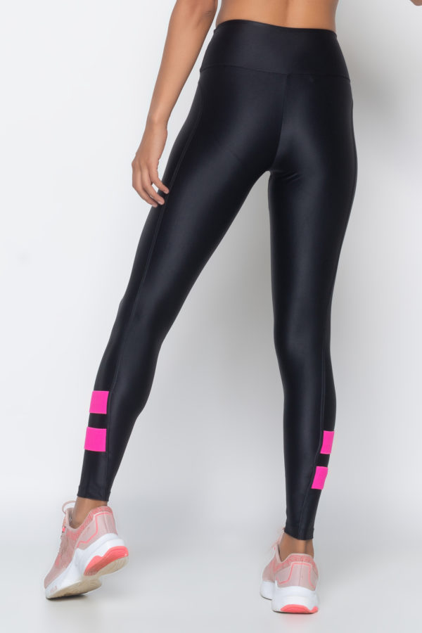 Legging Color Block - Preto com Rosa - Imagem 4