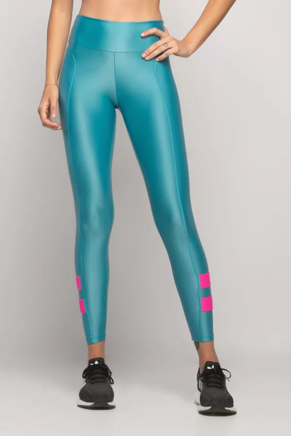 Legging Color Block - Laguna com Rosa - Imagem 2