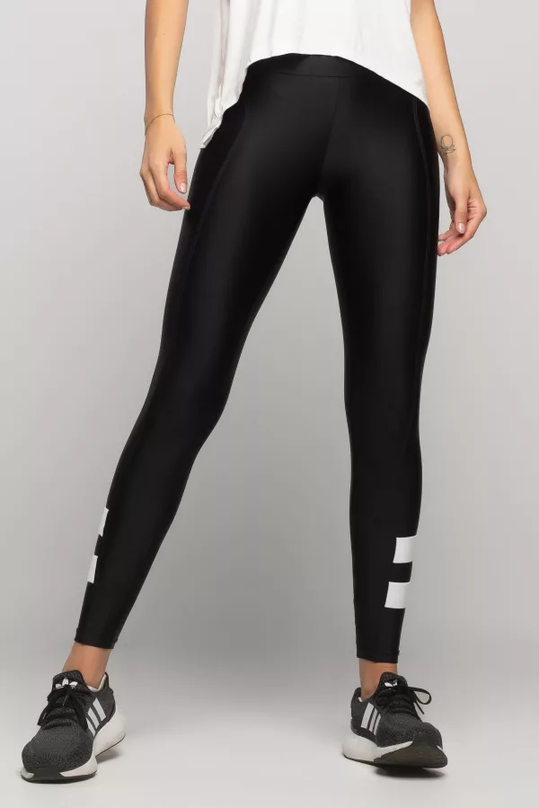 Legging Color Block - Preto com Branco - Imagem 2