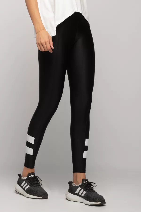 Legging Color Block - Preto com Branco - Imagem 3