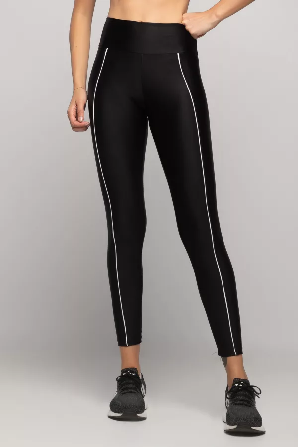 Legging Neon Vibes -  Preto com Branco - Imagem 2