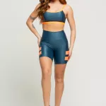 Bermuda Color Block - Galáxia com Laranja