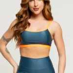 Top Color Block - Galáxia com Laranja