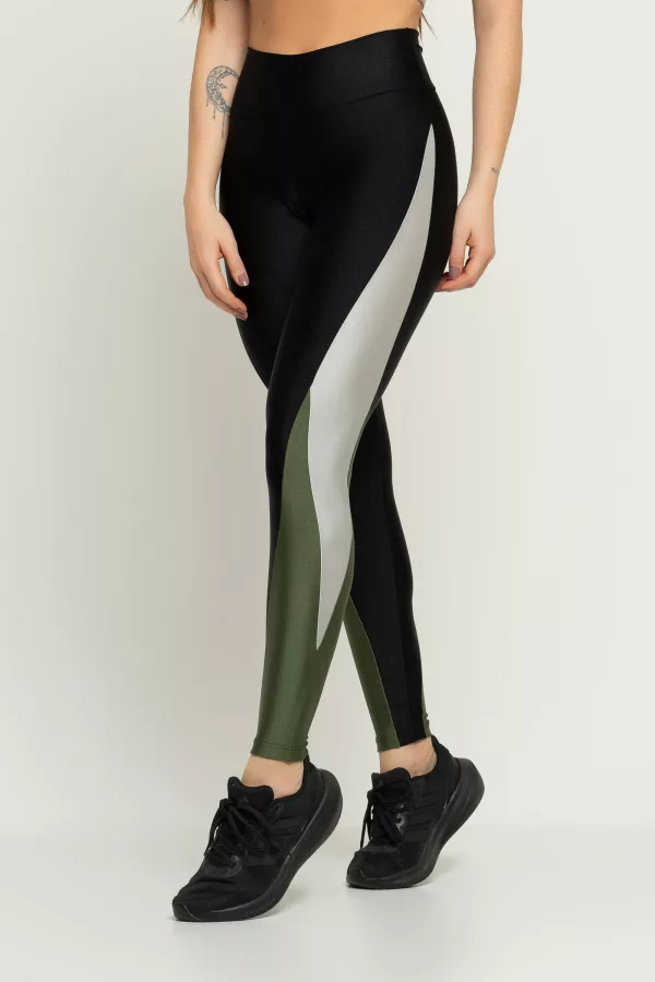 Legging Three - Preto / Cromo / Croco - Imagem 2