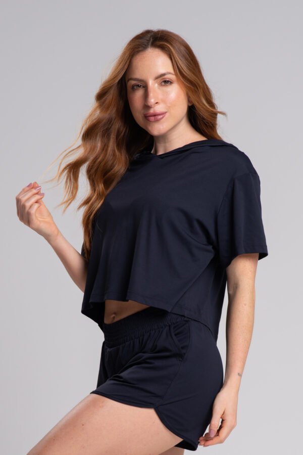Cropped Drop com Capuz - Preto - Imagem 3