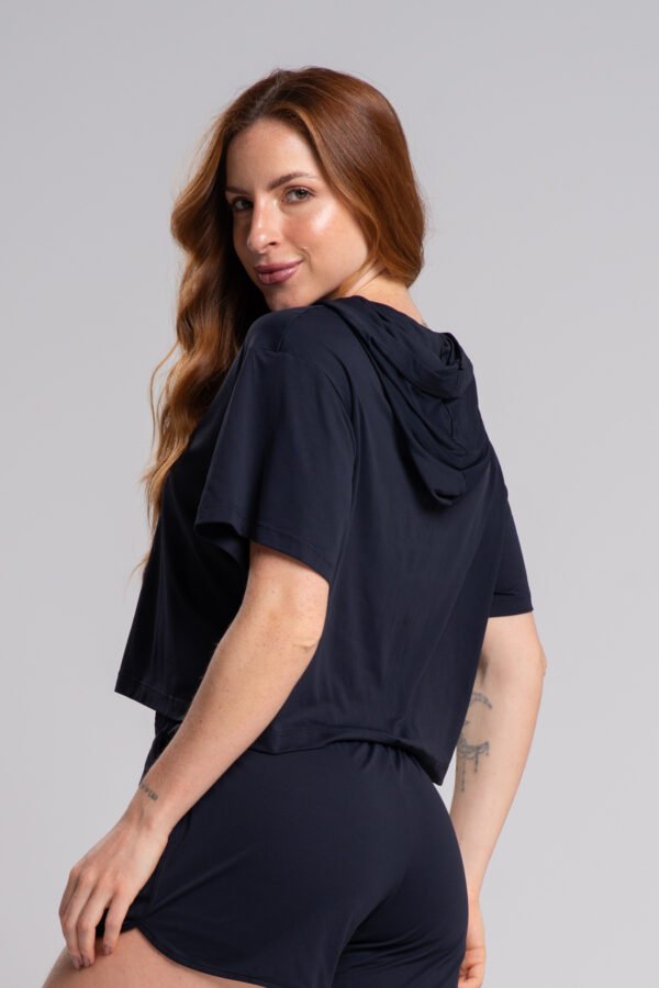 Cropped Drop com Capuz - Preto - Imagem 2